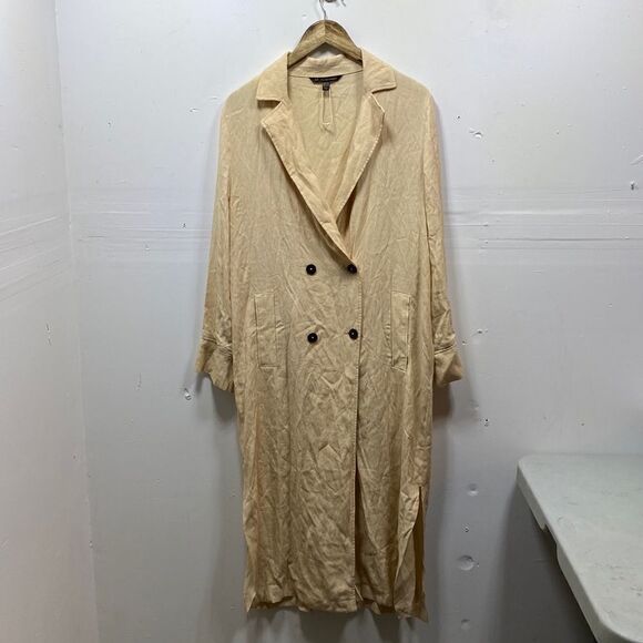 Zara TRF Outerwear Double Breasted Duster Coat Medium - Picture 1 of 7